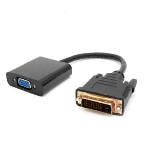 DVI-D to VGA Converter Cable 24+1 Pin Adapter Cord Line with Chip for Connecting Laptops and PC to VGA Displays Black