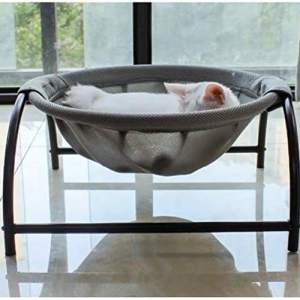 HATELI Breathable Pet Cat Hanging Bed House Round Soft Cat Hammock Cozy Rocking Chair Detachable Pet Bed Cradle House for Dog Cats Mat