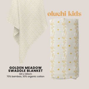 Oluchi Kids Golden Meadow Swaddle Blanket