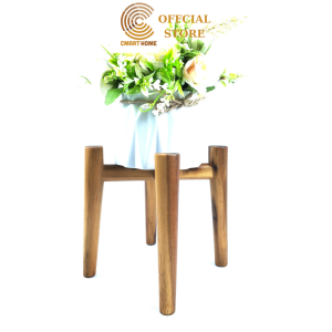 Giá Để Chậu Cây/ Kệ Để Chậu Cây Kiểng Cmart Home Chất Liệu Gỗ Tràm Màu Gỗ Tự Nhiên - Kích Thước Cao 16 cm x Rộng 17 cm - Cmart Home