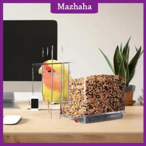 Mazhaha Large Capacity Bird Feeder Box Anti-Splash Bird Food Dispenser Durable Parrot Feeding Box For Small Medium Birds