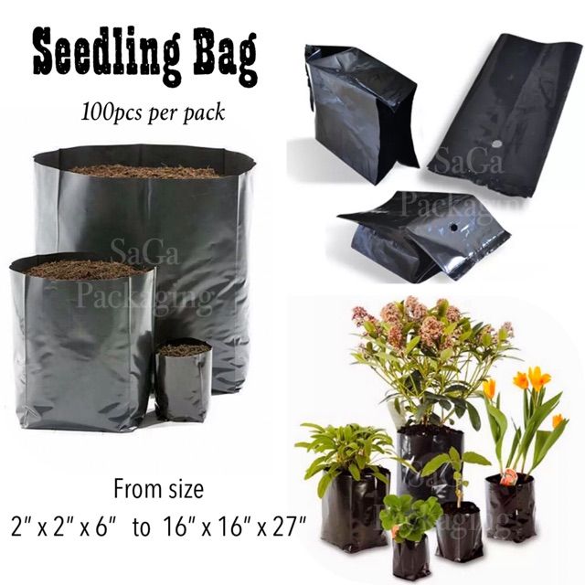 JOS Black Plastic Seedling bag Pots Lazada PH
