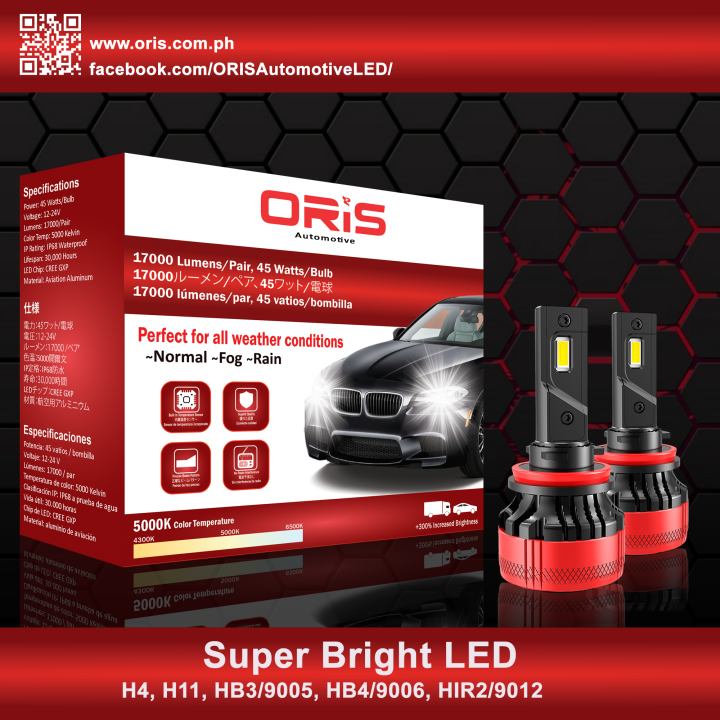 H11 All Weather ORIS LED 17000LM Headlight 90W 5000 Kelvin