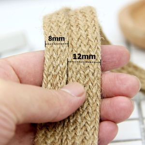 10m/roll Braided Flat Jute RopeNatural Jute Burlapfor Hemp Cords CraftsRibbons DIYGift Wrapping Wedding Decoration