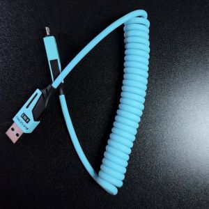 Cáp sạc nhanh 4 trong 1 Dây sạc nhanh lò xo kéo rài co rãn.LÒ XO