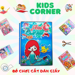 Học liệu bóc dán búp bê giấy nàng tiên cá đồ chơi DIY cho bé gái H22