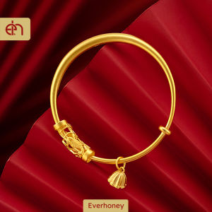 Everhoney Womens 916 Gold Plated Expandable Wire Bangle Bracelet Hypoallergenic Ladies Jewelry