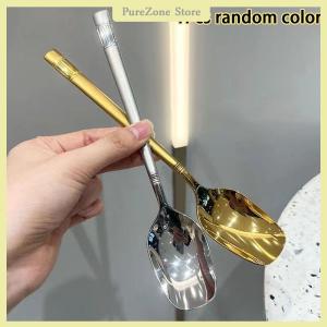 [PureZone] Long Handle Square Head Spoon Lantern Stainless Steel Watermelon Spoon Thickened Household Kitchen Supplies