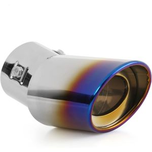 ACEGOGO ท่อไอเสียสแตนเลสสำหรับรถยนต์อุปกรณ์ดัดแปลงท่อไอเสียรุ่นหนึ่งออกสองชั้นสีน้ำเงินอุปกรณ์เสริมรถยนต์ท่อไอเสีย