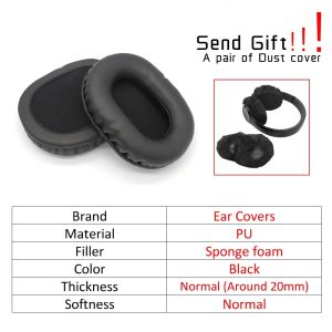 Ear Pads For Audio Technica M40X M40FS ATH-M40X ATH-M40FS Headphone Earpads Replacement Headset Ear Pad PU Leather Sponge Foam
