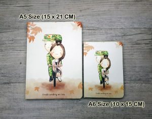 A6 SIZE LAY-FLAT STITCHED CUSTOM NOTEBOOK FULL PRINT COVER (Front and Back) Personalized Journals