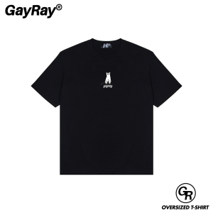 GayRay ⎰GHOST CAT⎱  เสื้อยืดโอเวอร์ไซส์ Cotton 100% นุ่่ม ใส่สบาย