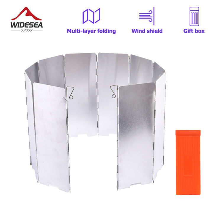 Widesea Camping Portable 9/10 Wind Deflector Stove Wind Shield Folding