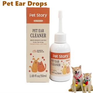 Cat Dog Mites Odor Removal Ear Drops Eye Drops Infection Solution Treatment Cleaner 50ml