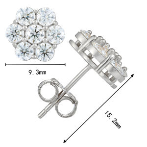 ESKEEM Hip Hop Jewelry Flower Pattern Boutique Moissanite Earrings Material S925 Pure Silver Iced Out Size Optional Wholesale2026
