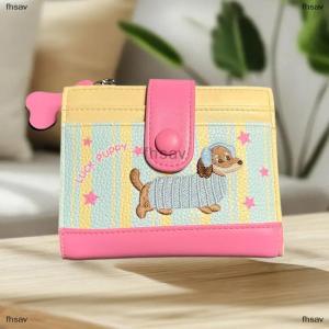 [COD] fhsav Kawaii Dachshund Embroidery Coin Bag Cute Cartoon PU Leather Wallet Ins Style Card Bag Small Money Change Pouch Gifts