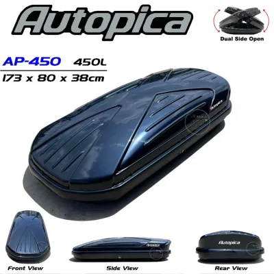 AUTOPICA RAHMAH Car Roof Box ABS Black Slim Compact Cargo Roofbox Carrier Kotak Bumbung Kereta Storage