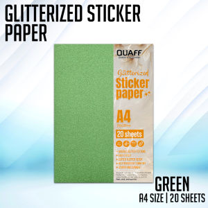 Partner Print - QUAFF A4 Glitter Sticker Paper (20 Sheets) Adhesive Paper for Arts & Crafts