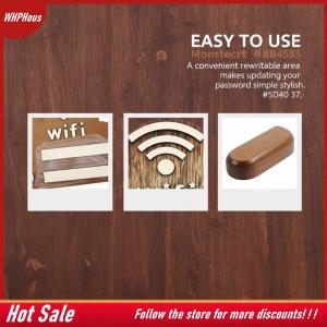 【COD】🔥🔥🔥 Wooden  Pas Sign Wall Mounted Network Decor for Home Cafe Office Easy Access Guest Connection Display Board