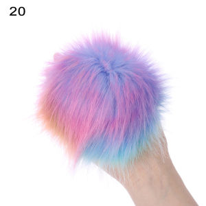 OKONOK 15cm Thời trang Phụ nữ Pom Sự bắt chước Fur Pompom Skullie Mũ len
