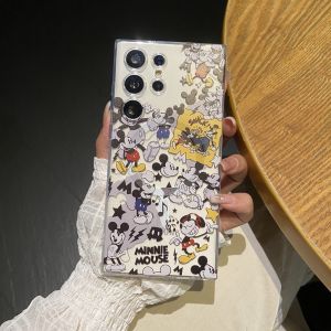 Cute Cartoon Winnie the Pooh Mickey Minnie with Magnetic Function Shockproof Cases for Samsung S24Ultra S23Ultra Winnie.Pooh Phone Case for Galaxy S24 S22 S21 Note20 Ultra Plus S23 FE Mickey.Minnie CellPhone Cover for S24Plus S23Plus