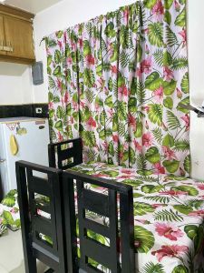 Jeramel Olive Green Floral Curtain for DoorWindowsLababo and Valancer tela po eto