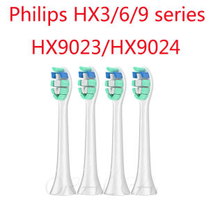 4ชิ้นใช้ได้กับหัวแปรงไฟฟ้า Philips ทั่วไป HX3/6/9 series HX9023/HX9024หัวเปลี่ยน หัวแปรงสีฟันไฟฟ้า