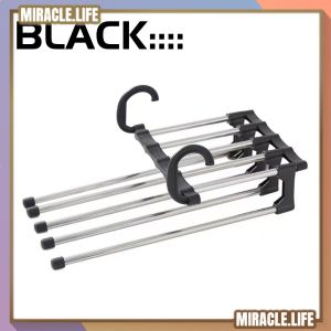 Stainless Steel  5 IN 1 Magic Pant Trousers Hanger Multi-Layer Wardrobe Foldable Storage Rack Telescopic Clothes Hanger