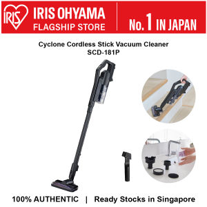 IRIS Ohyama SCD-181P Cyclone Cordless Stick Vacuum Cleaner Handy Lightweight Self-Propelled Power Head Black