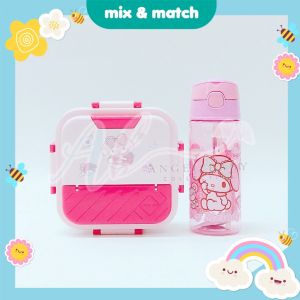 Angel Baby Kids Cartoon Melody Doraemon Elsa BPA Free Bottle Plastic 304 Stainless Steel Lunch Box Bekas Makan
