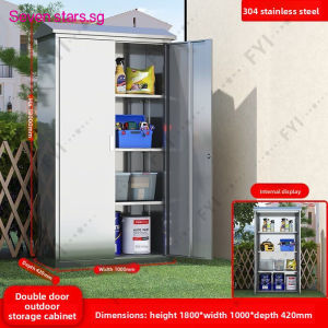 Storage Cabinet Outdoor Cabinet Stainless Steel Waterproof/rainproof/sunproof Tool Storage Cabinet For Garden Balcony And Patio