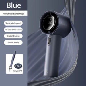 JISULIFE Portable Handheld Fan Bladeless Mini Fan Recharable 100 Level Adjustment With Strong Wind Cooler in summer