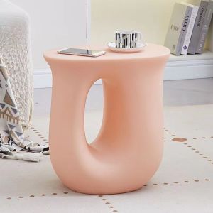 UrbanSpace SG- Nordic Designer Side Table Influencer Sofa Bedside Table Round Small Coffee Table Lonely Style Cream Style Cafe Side Table