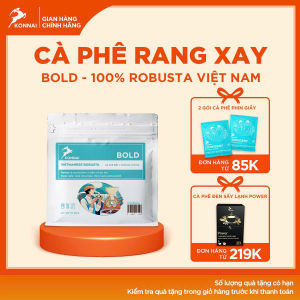 Cà phê nguyên chất BOLD 100% Robusta Lâm Đồng - hương vị Socola đen vị đậm vừa và mượt  Konnai Coffee