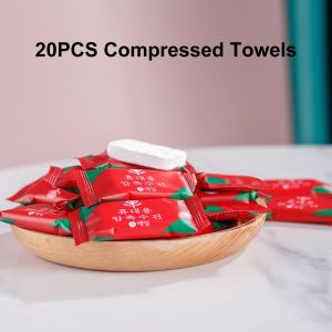 20 Mini Compressed Towels Portable Disposable Compressed Cotton Coin Paper Towels Suitable for Travel Camping Hiking Sports Beauty Salon Home Towels