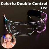 Amazon Cyberpunk Technology LED Luminous Glasses Electric Music Solar Sensation Glasses Bar Disco Party七彩LED发光眼镜