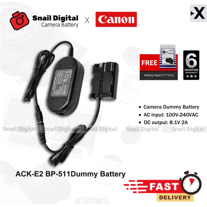ACK-E8อะแดปเตอร์แหล่งจ่ายไฟ AC DR-E8 DC Coupler LP-E8แบตเตอรี่เลียนแบบ ...