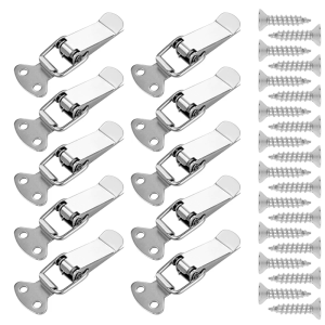 10Pcs Spring Loaded Toggle Latches Catches Clamp Clip Drawer Hasp Clasp Duckbill Buckles for Tool Box Trunk Case Chest