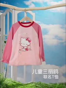 Kuromi Collaborative Long Sleeve T-Shirt for Girls Spring 2025 New Arrival Childrens Clothing Dave & Bella Brand Kids Fashion