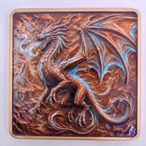 【discount store】5OZ .999 Fine Copper Bar Dragon Scale Dragon Eye Relief Bullion Multi Dragon Pattern Collectible Souvenir Ingot