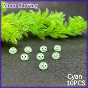 Moito ตุ๊กตาเป็ดสไปรท์ลูกบอลสีดำเรืองแสง10ชิ้นของประดับตกแต่งบ้านนางฟ้าจิ๋วอุปกรณ์ตกแต่งสวน