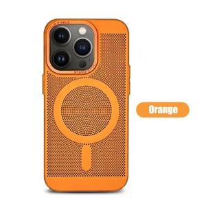 🇹🇭ส่งด่วน24ชม. เคสไอโฟน iphone 14 13 12 11 pro promax plus เคสแม่เหล็ก การออกแบบช่องระบายความร้อนแบบตาข่าย Candy Color Case For iPhone 14 13 12 11 Pro Plus Max
