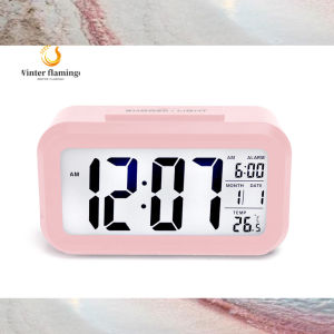 Smart Digital Desk Clock - Loud Alarm LED Light Silent Small Mini Table Kids Home Living Room Bedroom Decor