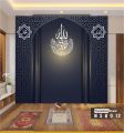 wallpaper dinding mihrab mushola rumah tema Kaligrafi ayat kursi mewah Bahan Banner. 