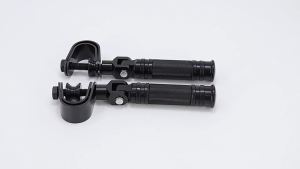 Motorcycle Pegs Black 25mm 32mm Crash Bar Highway Footpegs Footrests Clamp O-Ring Mount for Harley Kawasaki Honda Suzuki Custom