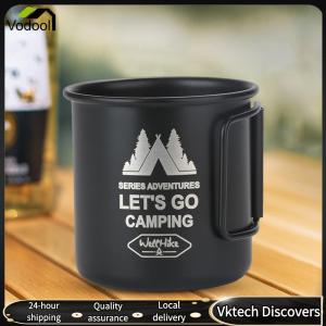 【Vodool】 Hiking Mug Foldable Handle Travel Coffee Cup 300ML Camping Water Cup Aluminium Alloy Ultra-Light for Backpacking Hiking Travel