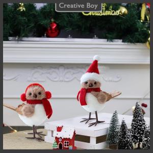 [Creative] Winter Bird Figurines Decor Realistic Birds With Hats For Christmas Tree Table Home Effortless Holiday Decorations