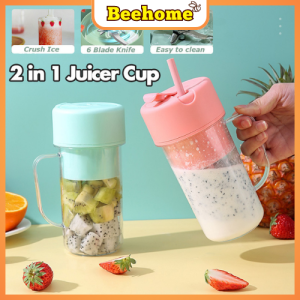 Juice Juicer Cup With Straw 6 Blade Mini MULTI-FUNCTION BLENDER CUP Wireless Portable Juice Blender Rechargeable Juicer Cup