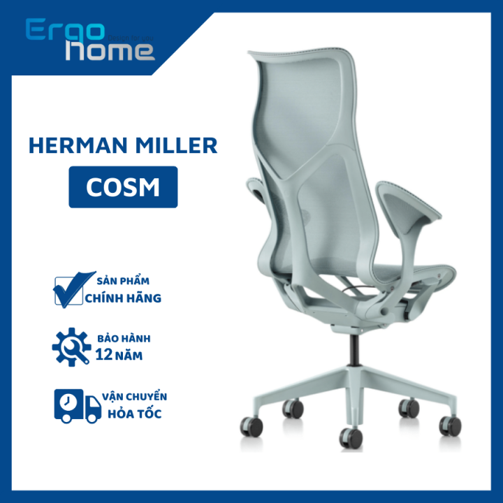 Ghế Công Thái Học Cao Cấp Herman Miller Cosm phiên bản lưng cao màu sắc bắt mắt sang trọng, ghế làm việc văn phòng lưới thông thoáng, thiết kế bảo vệ cột sống, bảo hành 12 năm - ERGOHOME