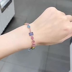 96S Swarovski Bracelets Gem Luxury Feeling No Fade Adjustable Bracelets Womens Bracelets Girlfriend Bracelets Charm Bracelets Woman Bracelets Jewelry Gifts Crystal Jewelry Cute Bracelets Female Crystal Bracelets